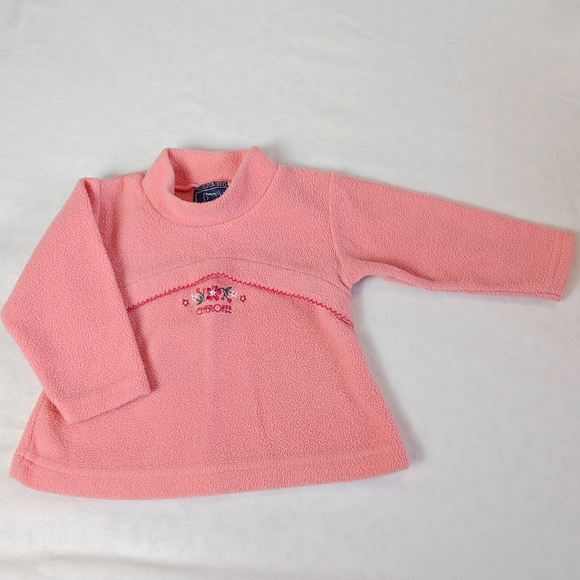 4/$15 18M Cherokee Fleece Pullover Sweater Pink Coral Mockneck Turtleneck Warm - Picture 5 of 5
